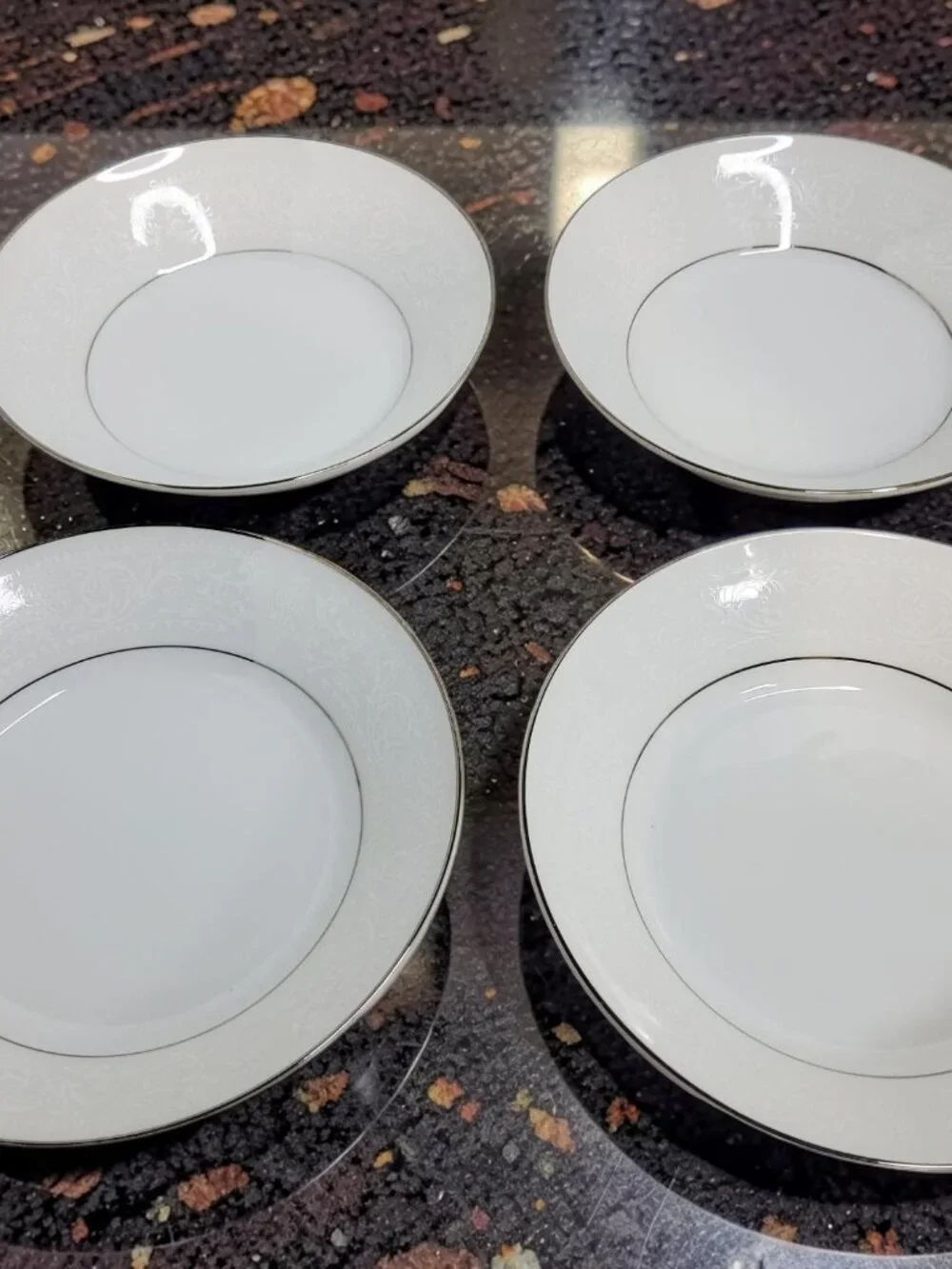 Vintage Salem China Co Translucent Lace Bouquet Fine China Dessert Bowl with Pla